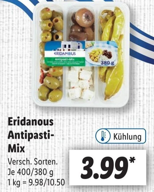 Eridanous Antipasti Mix 400/380 g Angebot bei Lidl