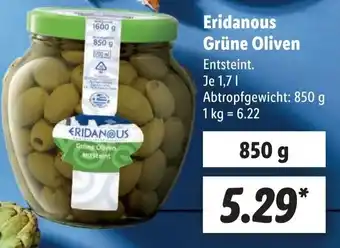 Lidl Eridanous Grüne Oliven 1,7 L Angebot