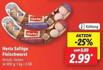 Lidl Herta Saftige Fleischwurst 500 g Angebot