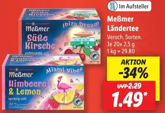 Lidl Meßmer Ländertee 20x2,5 g Angebot