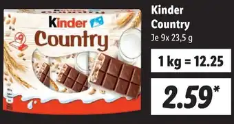 Lidl Kinder Country 9x23,5 g Angebot