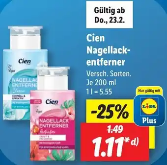 Lidl Cien Nagellackentferner 200 ml Angebot