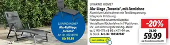 Lidl Livarno Home Alu Liege Toronto mit Armlehne Angebot