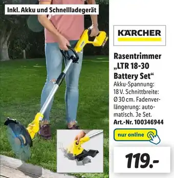 Lidl Kärcher Rasentrimmer LTR 18-30 Battery Set Angebot