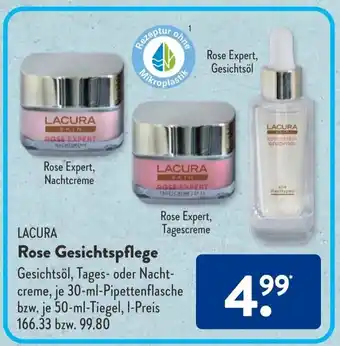 Aldi Süd Lacura Rose Gesichtspflege 30/50 ml Angebot