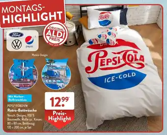 Aldi Süd Pepsi/Ford/VW Retro Bettwäsche Angebot