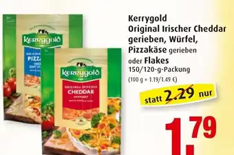 Markant Kerrygold Original Irischer Cheddar gerieben, Würfel, Pizzakäse oder Flakes 150/120g Angebot