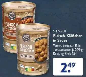 Aldi Süd Speisezeit Fleisch Klößchen in Sauce 540 g Dose Angebot