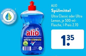 Aldi Süd Alio Spülmittel 500 ml Flasche Angebot