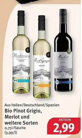 Feneberg Aus italien deutschland spanien bio pinot grigio, merlot und weitere sorten Angebot