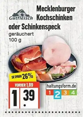 Edeka Frischemarkt Mecklenburger kochschinken oder schinkenspeck Angebot