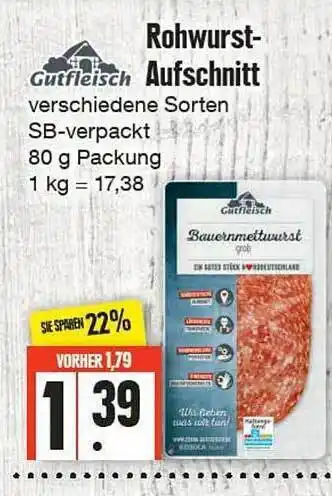 Edeka Frischemarkt Rohwurst-aufschnitt gutfleisch Angebot