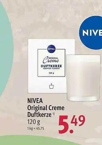 Rossmann Nivea original creme duftkerze Angebot