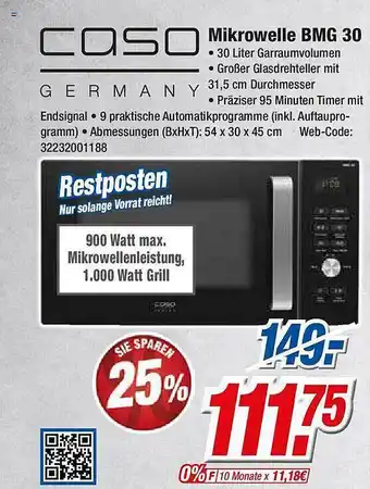 Expert Klein Casa mikrowelle bmg 30 Angebot