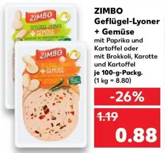 Kaufland Zimbo Geflügel Lyoner + Gemüse 100 g Packg. Angebot