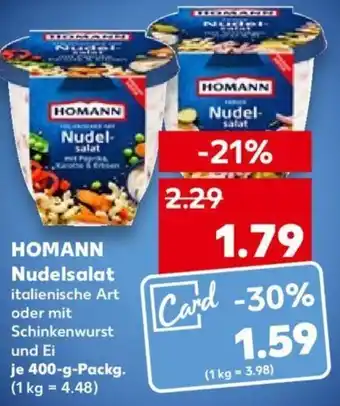 Kaufland Homann Nudelsalat 400 g Packg. Angebot