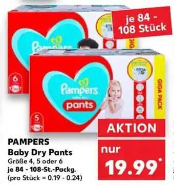 Kaufland Pampers Baby Dry Pants 84-108  St. Packg. Angebot