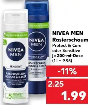 Kaufland Nivea Men Rasierschaum 200 ml Dose Angebot