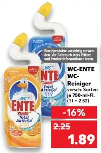 Kaufland WC Ente WC Reiniger 750 ml Fl. Angebot