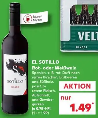 Kaufland El Sotillo Rot oder Weißwein 0,75 L-Fl. Angebot