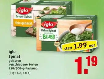 Markant Iglo Spinat 750/500g Angebot