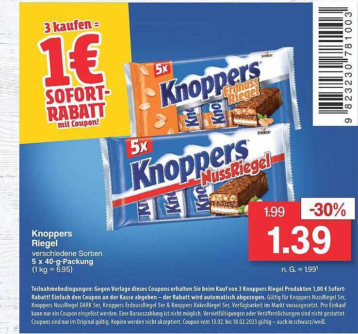 Knoppers riegel Angebot bei Famila Nord West