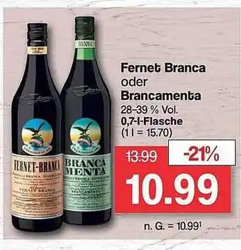 Famila Nord West Fernet branca oder brancamenta Angebot