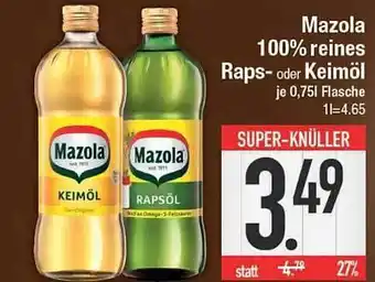 E-Center Mazola 100% reines raps- oder keimöl Angebot