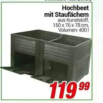 CENTERSHOP Hochbeet mit staufächern Angebot