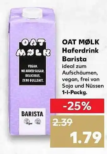 Kaufland Oat mølk haferdrink barista Angebot