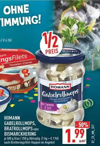 Marktkauf Homann gabelrollmops, bratrollmops oder bismarckhering Angebot