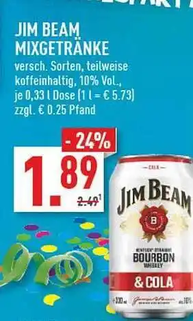 Marktkauf Jim beam mixgetränke Angebot