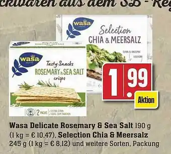 Edeka Wasa delicate rosemary & sea salt, selection chia & meersalz Angebot