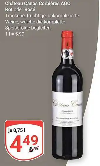 Globus Château canos corbières aoc rot oder rosé Angebot