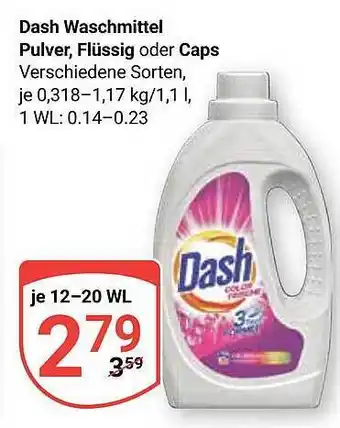 Globus Dash waschmittel pulver, flüssig oder caps Angebot