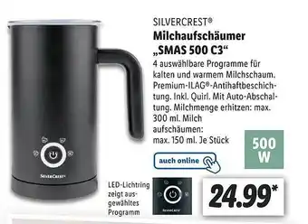 Lidl Silvercrest milchaufschäumer „smas 500 c3“ Angebot
