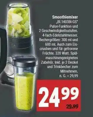 Marktkauf Edeka zuhause smoothiemixer „bl 1403bi-gs“ Angebot