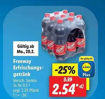 Lidl Freeway erfrischungsgetränk Angebot