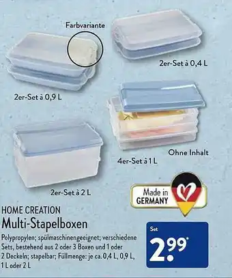 Aldi Nord Home creation multi-stapelboxen Angebot