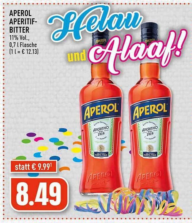 Aperol aperitifbitter Angebot bei Edeka