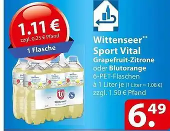 Famila Nord Ost Wittenseer sport vital grapefruit-zitrone oder blutorange Angebot