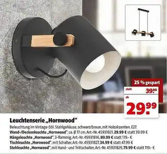 Hagebau Leuchtenserie „hornwood” Angebot