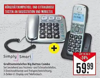 Marktkauf Simply smart großtastentelefon big button combo Angebot