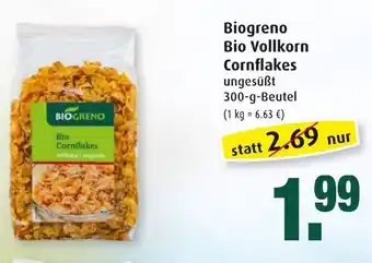 Markant Biogreno Bio Vollkorn Cornflakes 300g Beutel Angebot