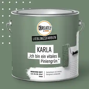 OBI Create! by obi lieblingsfarben wandfarbe karla piniengrün matt 2,5 l Angebot