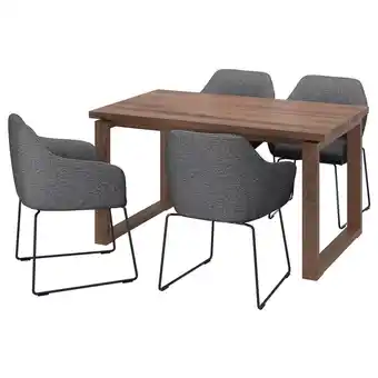 IKEA Mörbylånga / tossberg tisch und 4 stühle eichenfurnier braun las./metall schwarz/grau Angebot