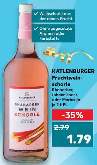 Kaufland Katlenburger Fruchtweinschorle 1 L-Fl Angebot