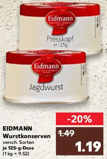 Kaufland Eidmann Wurstkonserven 125 g Dose Angebot