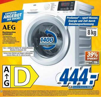 Expert Aeg Waschmaschine L6fb6548ex Angebot