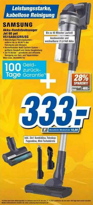 Expert Samsung Akku Handstaubsauger Jet 60 Pet Vs15a6032r5 Eg Angebot